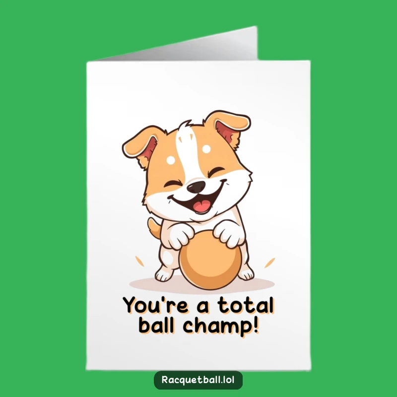 Free Printable Congrats Card: Dog's Winning Pounce - Funny Downloadable Success