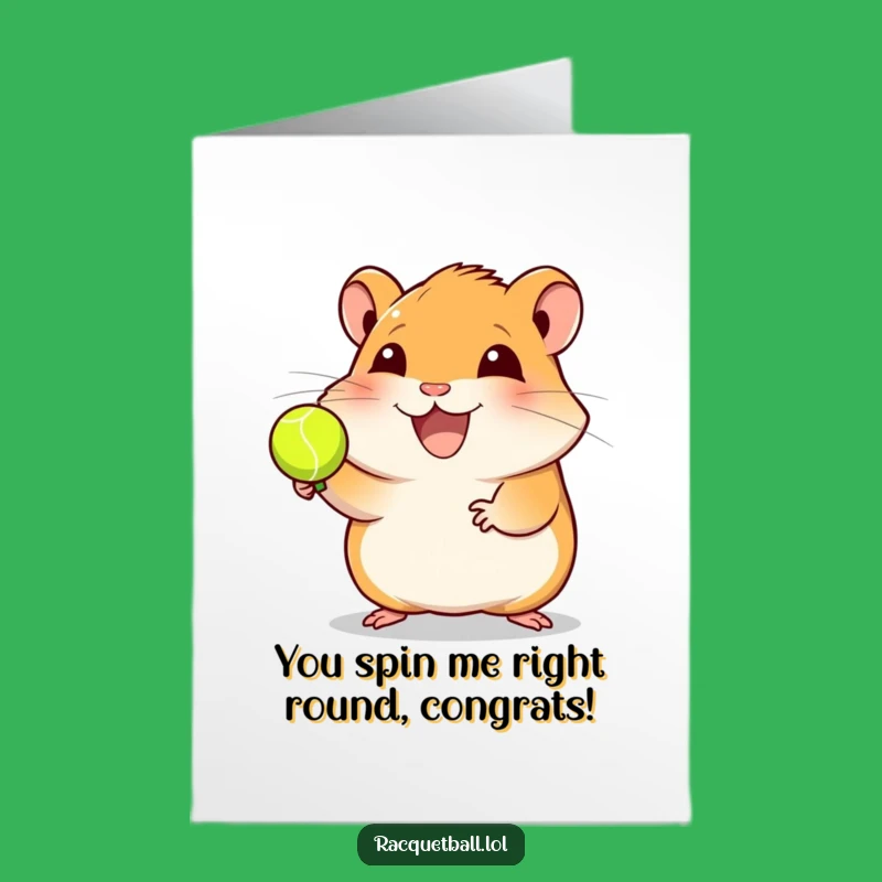 Free Printable Hamster Racquetball Congrats Card: Cheerful DIY Downloadable for Success