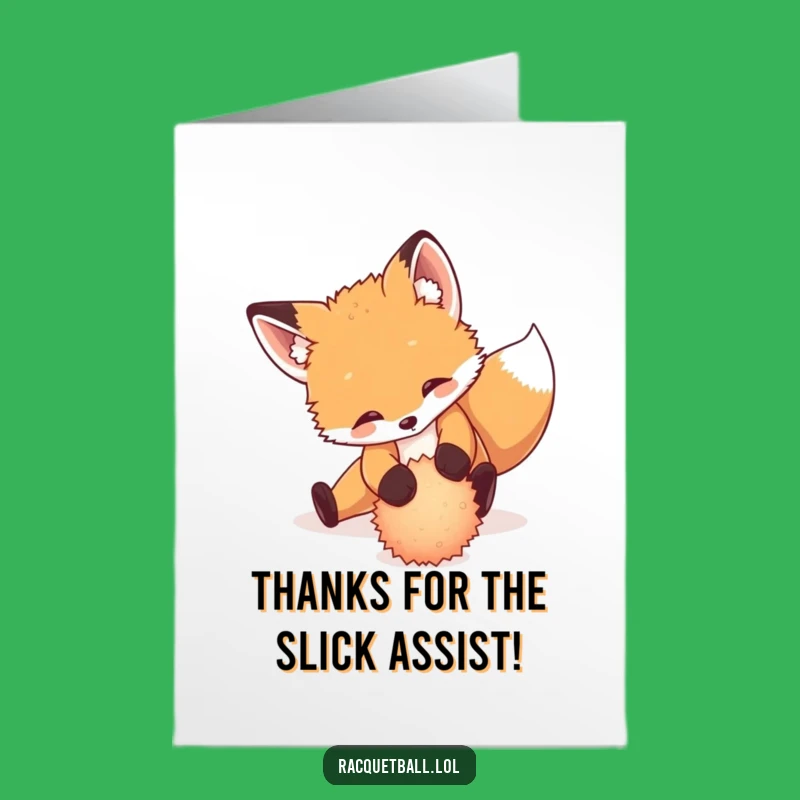 Send a thank you with a twist using this free printable fox card! His dramatic slide shows appreciation. Print at home for a memorable message.