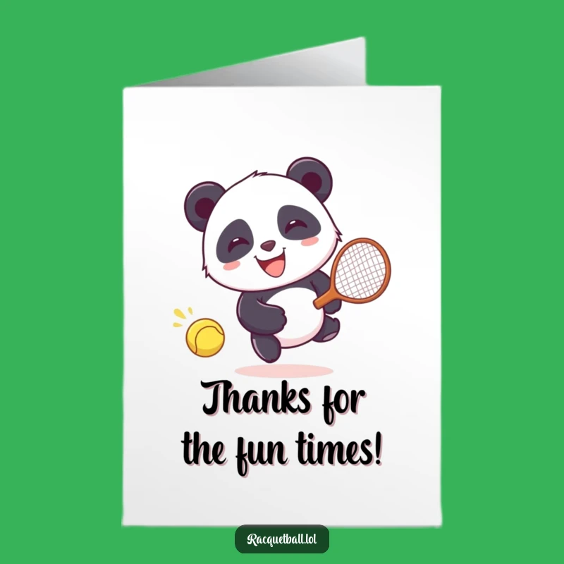 Free Printable Thank You Panda Card: Racquetball Chase Humor