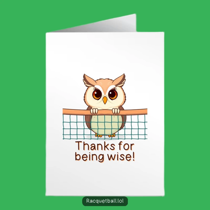 Free Printable Thank You Card: Peeking Owl Racquetball Enthusiast, Heartfelt Downloadable Gift!