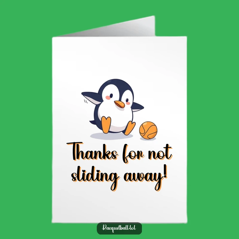 Free Printable Thank You Card: Clumsy Penguin Court Oops Funny Digital Gift