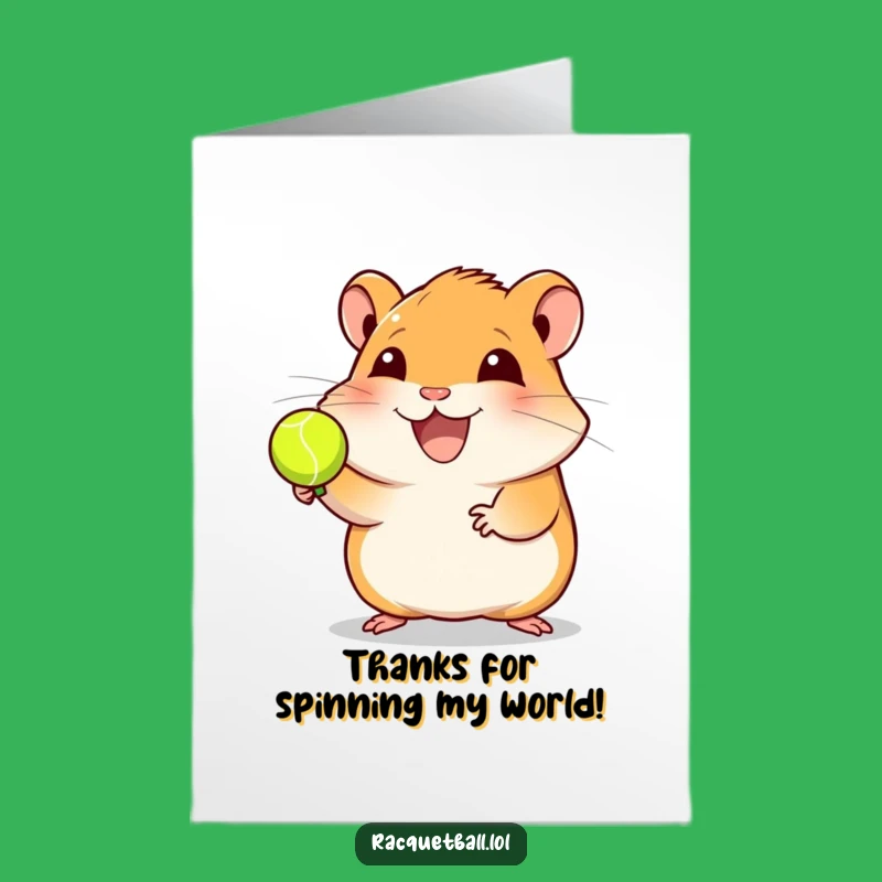 Free Printable Hamster Racquetball Thank You Card: Whimsical DIY Downloadable