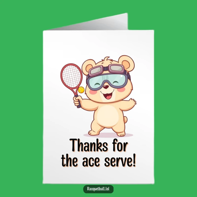 Free Printable Thank You Card: Giggling Bear Serving Thanks, Humorous Downloadable Gift!
