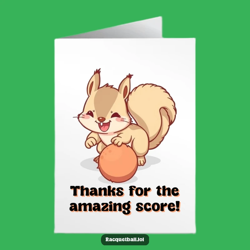 Free Printable Thank You Card: Squirrel's Grateful Dive - Humorous Download