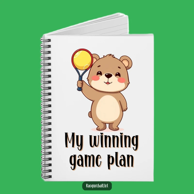 Funny Bear Racquetball Notebook: Tiny Triumph Journal, Great Funny Gift