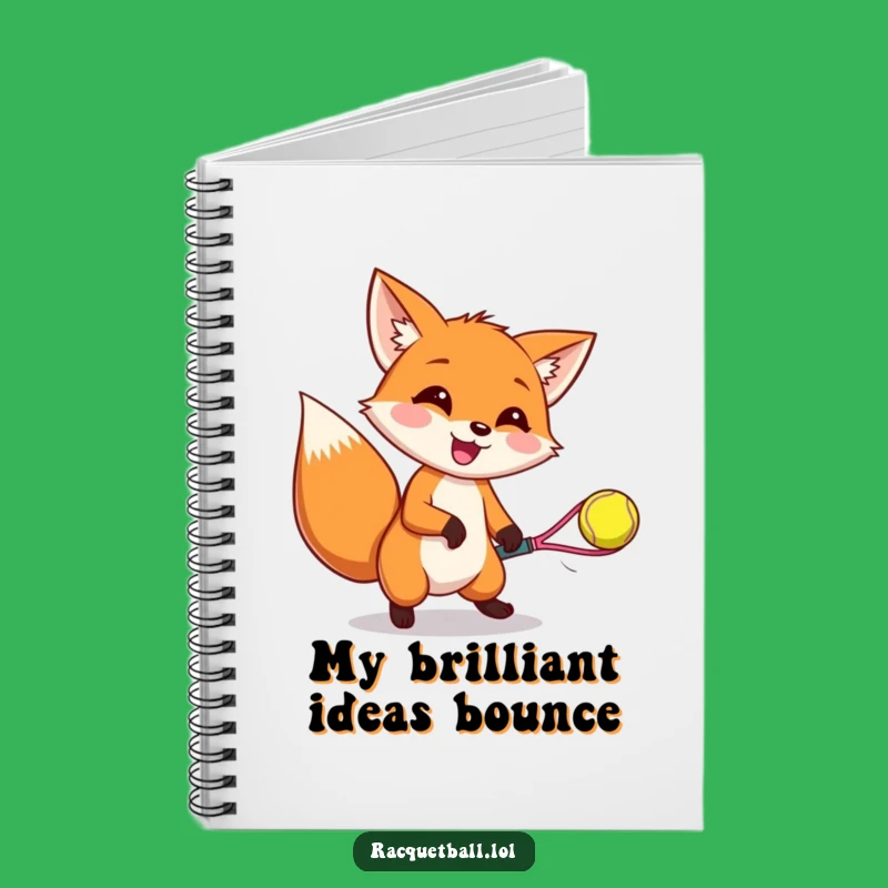 Funny Fox Racquetball Notebook: Jot Down Ideas with a Gamer Twist