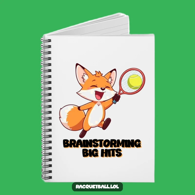 Funny Joyful Fox Racquetball Notebook: Jot Down Winning Ideas with Enthusiasm