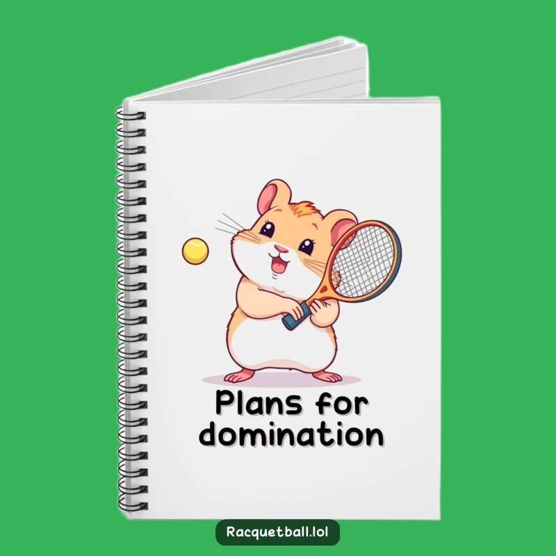 Funny Kawaii Hamster Racquetball Notebook: Jot Down Notes with Joyful Energy