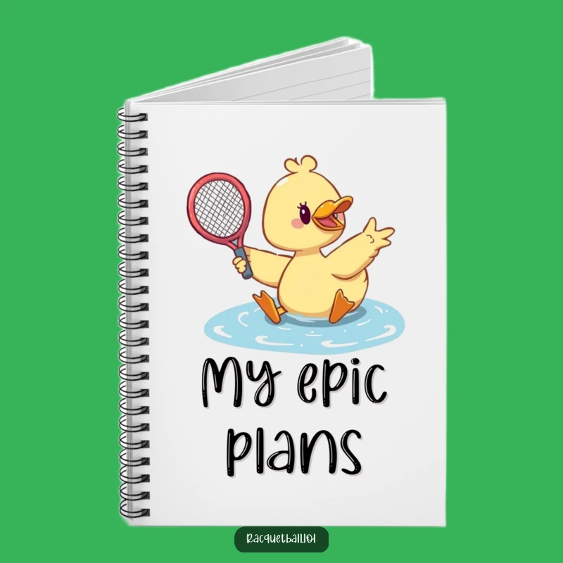 Funny Duck Tennis Notebook: Dramatic Duck Saves Ball, Creative Funny Gift