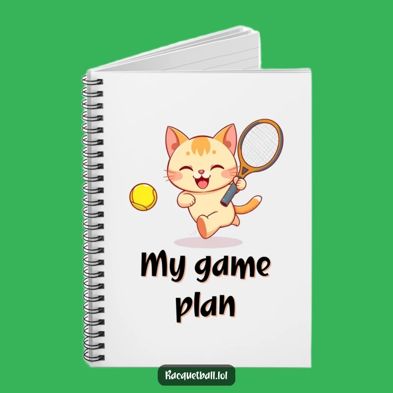 Funny Cat Tennis Notebook: Happy Player, for Your Notes