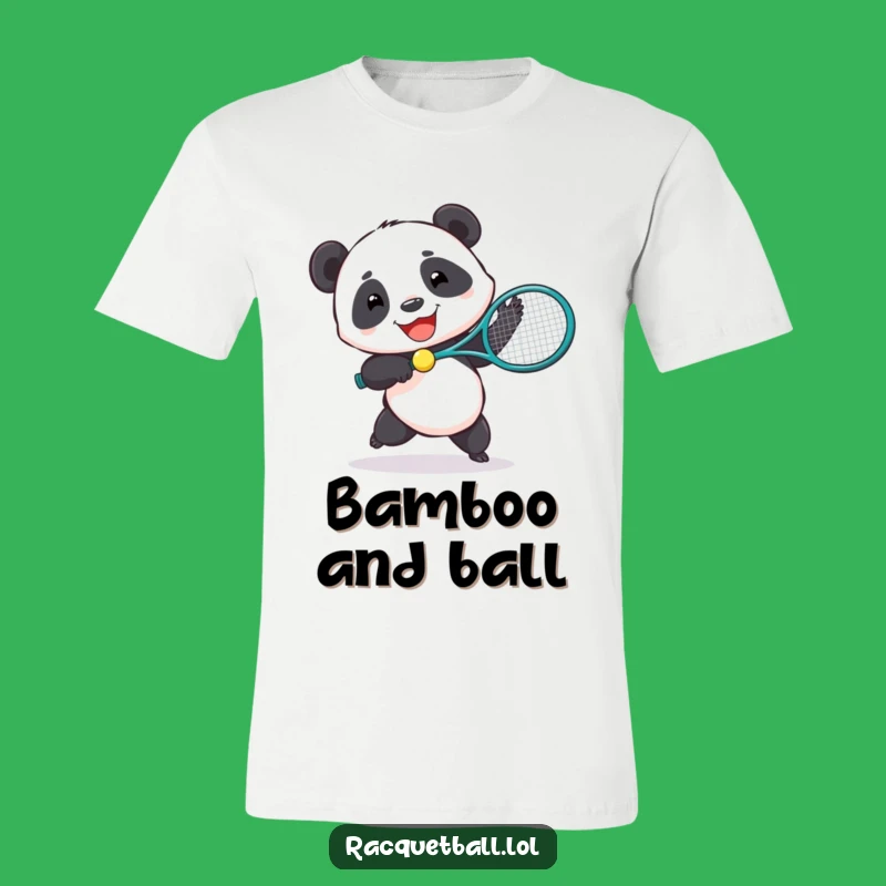 Funny Panda Tennis T-Shirt - Joyful Bear Sport Tee for Fun