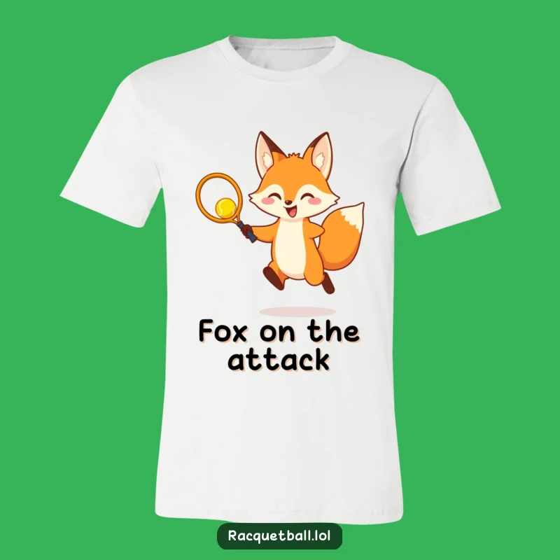 Funny Fox Racquetball Leap T-Shirt: Wear Your Cheerful Spirit Out!