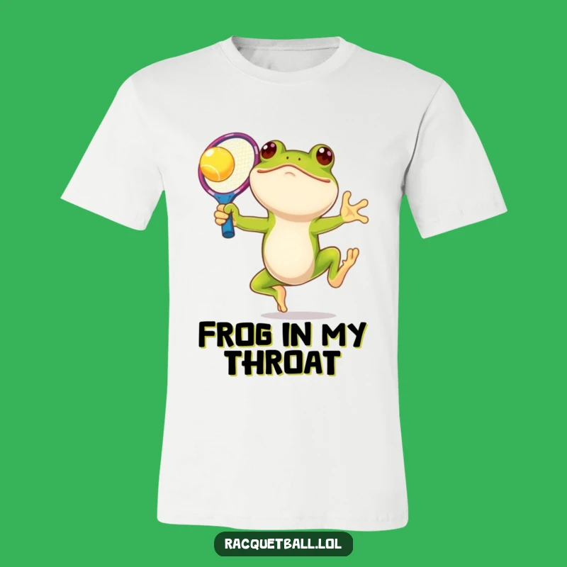 Funny Frog Tennis T-Shirt: Joyful Leaping Racquet Action, Best Humorous Gift