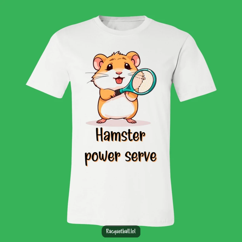 Funny Hamster Tennis T-Shirt: Determined Rodent's Racket Swing for Playful Style Gift