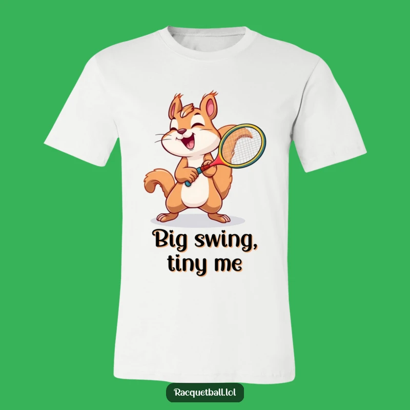 Funny Squirrel Tennis T-Shirt: Joyful Squirrel Plays Tennis, Great Funny Gift