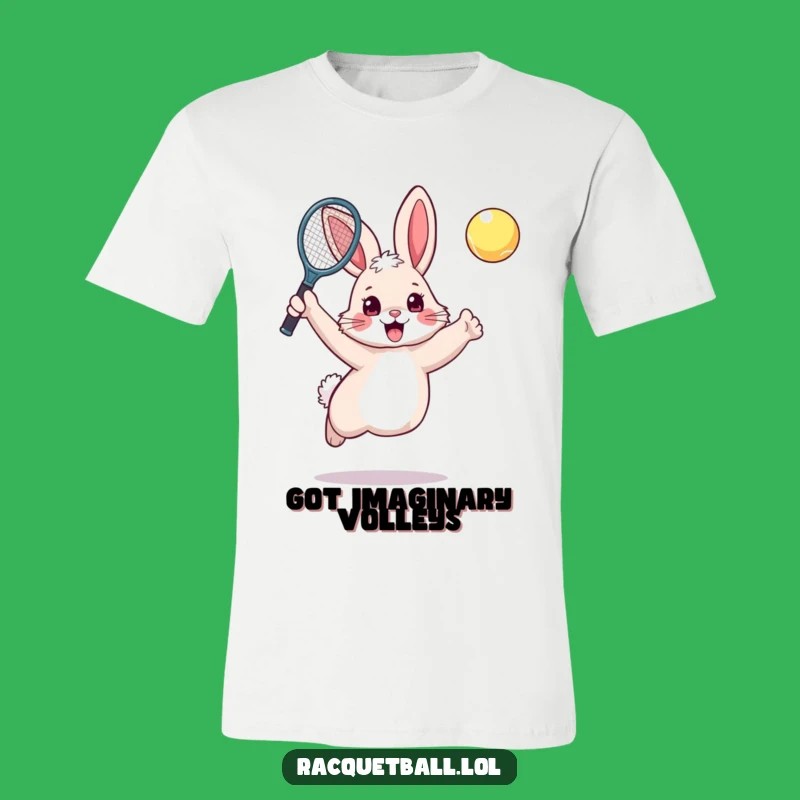 Funny Rabbit Tennis T-Shirt: Energetic Bunny Plays Tennis, Great Funny Gift
