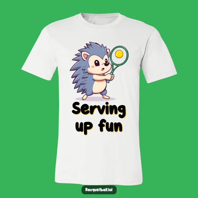 Funny Hedgehog Tennis T-Shirt: A Hilarious Gift for Racquet Sports Fans!
