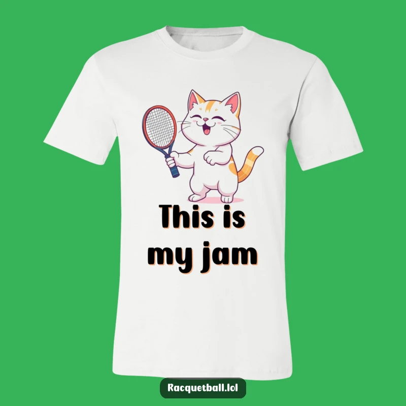 Funny Cat Racquetball T-Shirt - Hilarious Gamer Tee for Fun Lovers