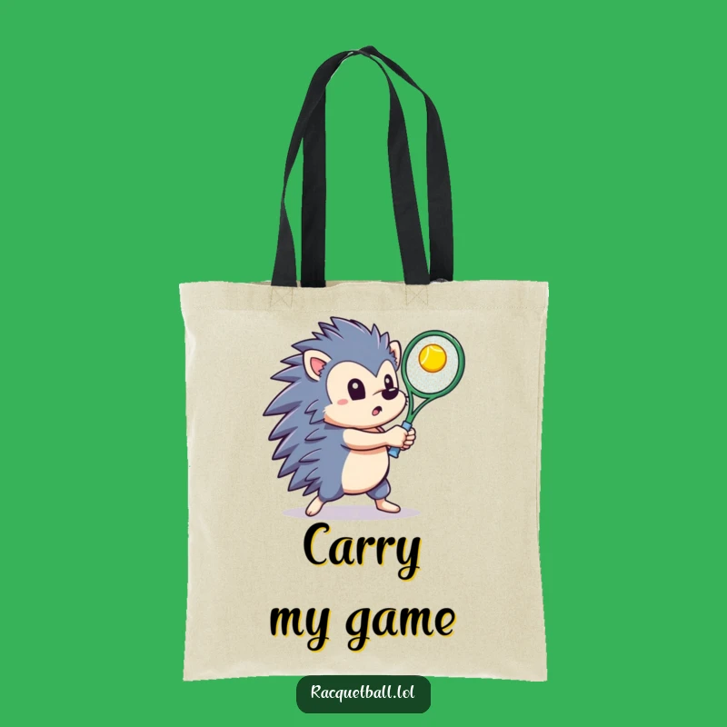 Funny Hedgehog Tennis Tote Bag: Carry Your Gear with Spiky Style!