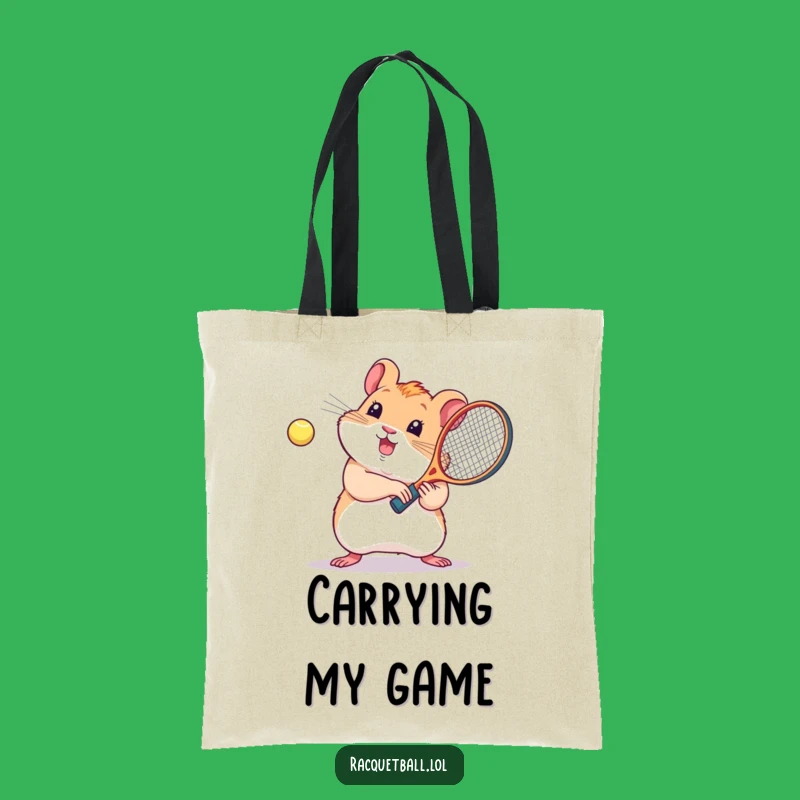 Funny Kawaii Hamster Racquetball Tote Bag: Carry Your Enthusiasm Everywhere