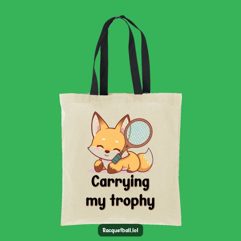Funny Fox Slide Tote Bag: Racquet Action, Your Favorite Funny Gift
