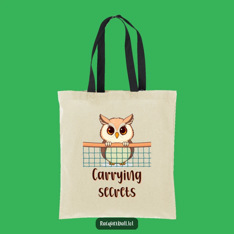 Funny Owl Tote Bag: Curious Racquetball Carry-All, Perfect Gift