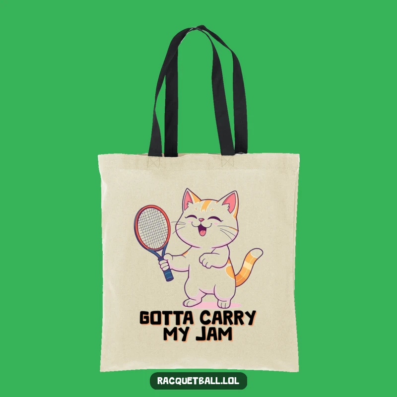 Funny Cat Racquetball Tote Bag - Chic Accessory for Playful Personalities