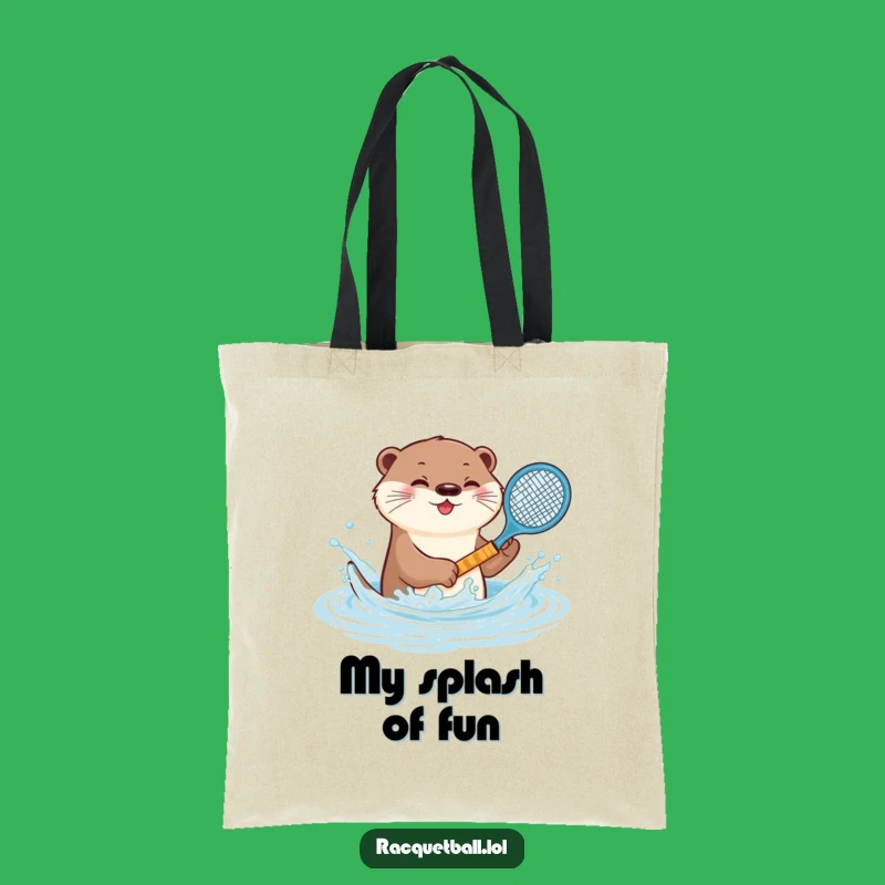 Funny Otter Tennis Tote Bag: Playful Splash Racquet Carrier, Great Humorous Gift